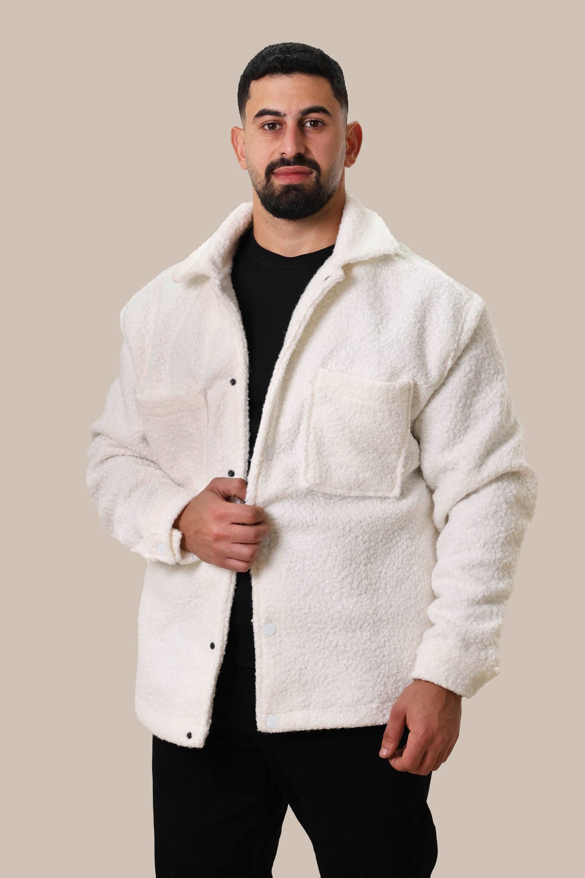 Men's White Jacket with Pockets