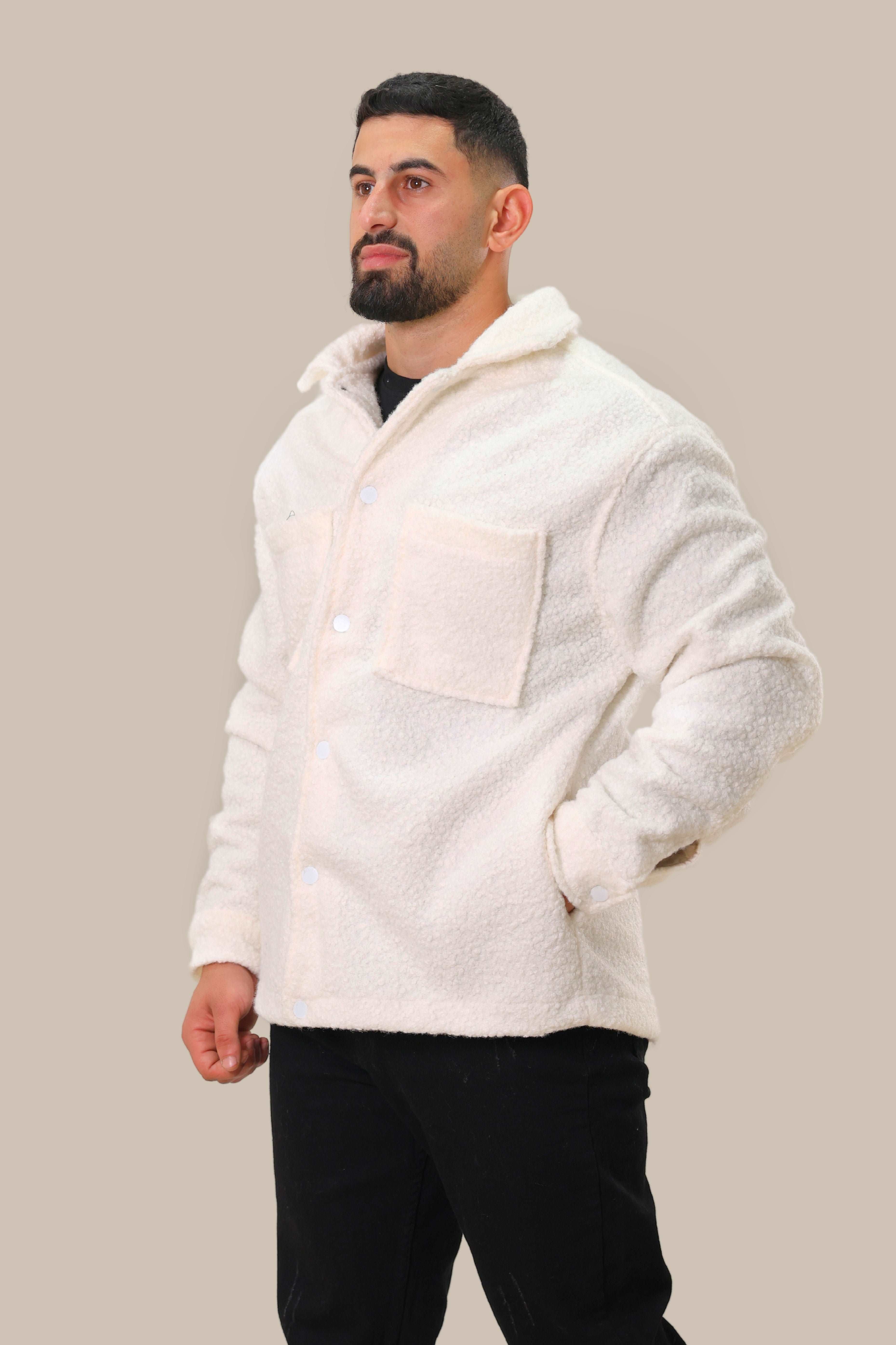 Men's White Jacket with Pockets