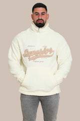 Oversize Sweatshirt with V Zipper | White