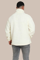 Oversize Sweatshirt with V Zipper | White