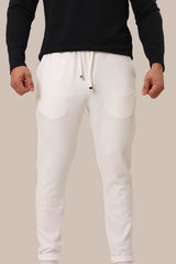 Men's Slim Fit Linen Sweatpants | White