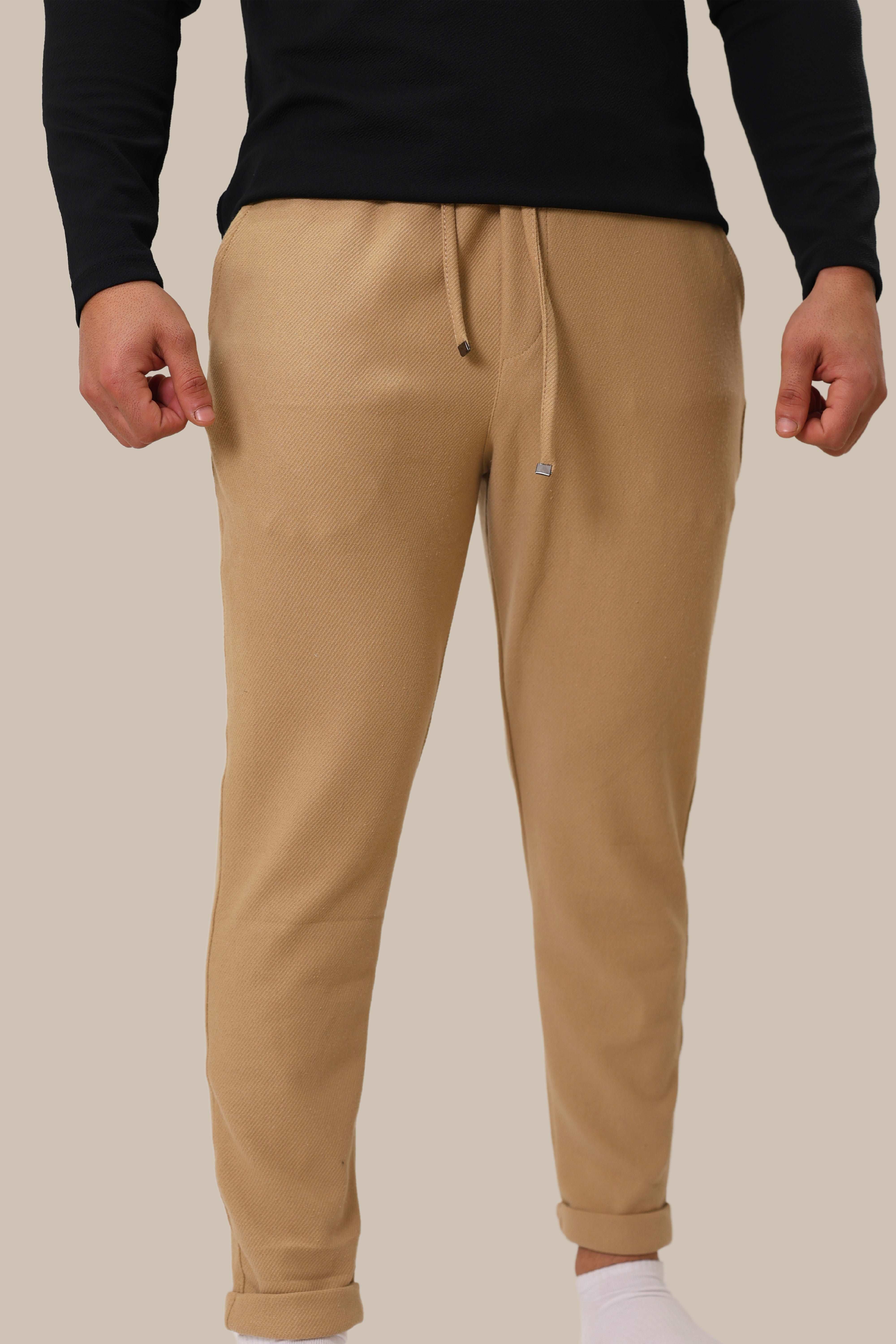 Men's Slim Fit Linen Sweatpants | Brown