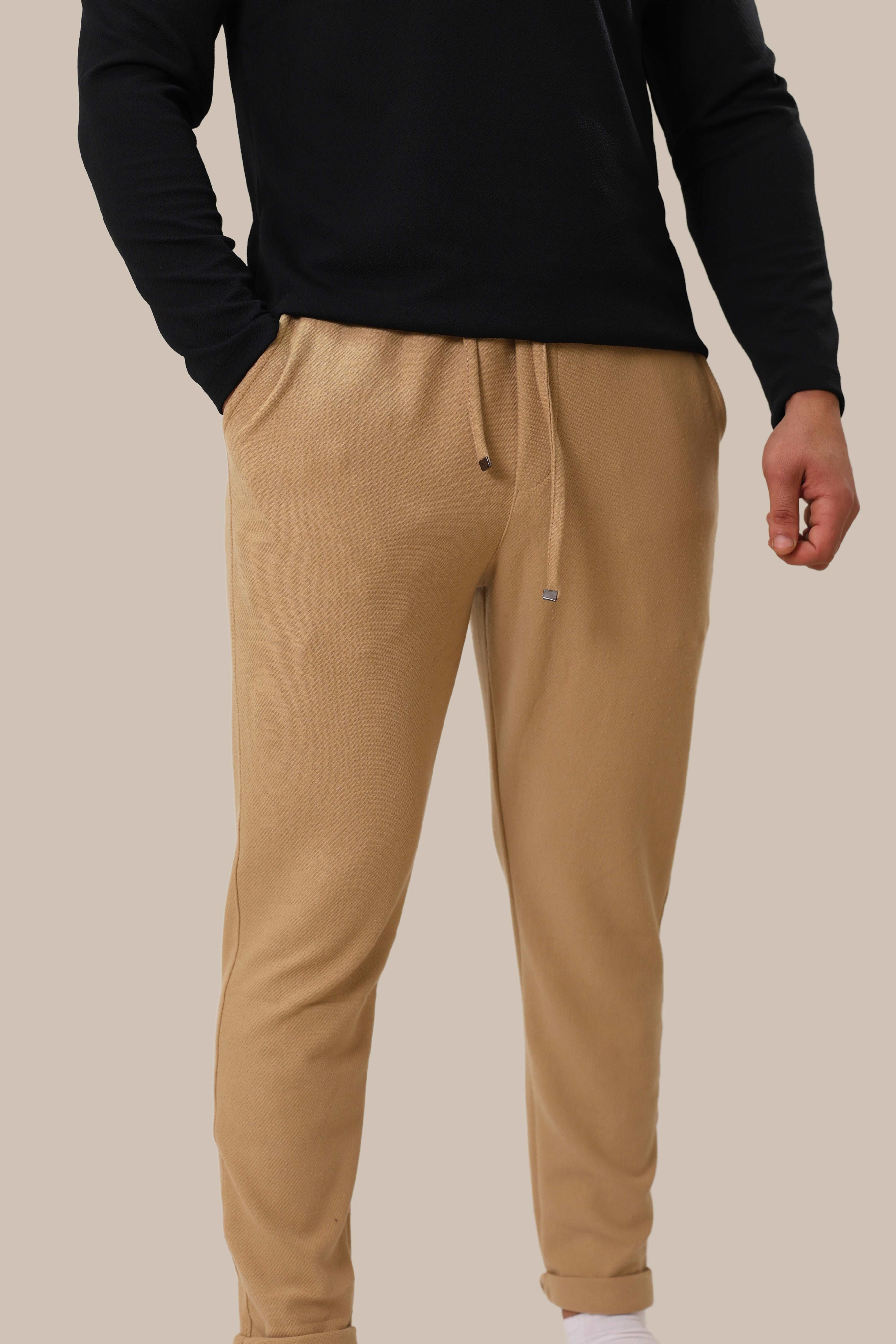 Men's Slim Fit Linen Sweatpants | Brown