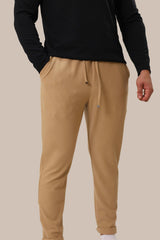 Men's Slim Fit Linen Sweatpants | Brown