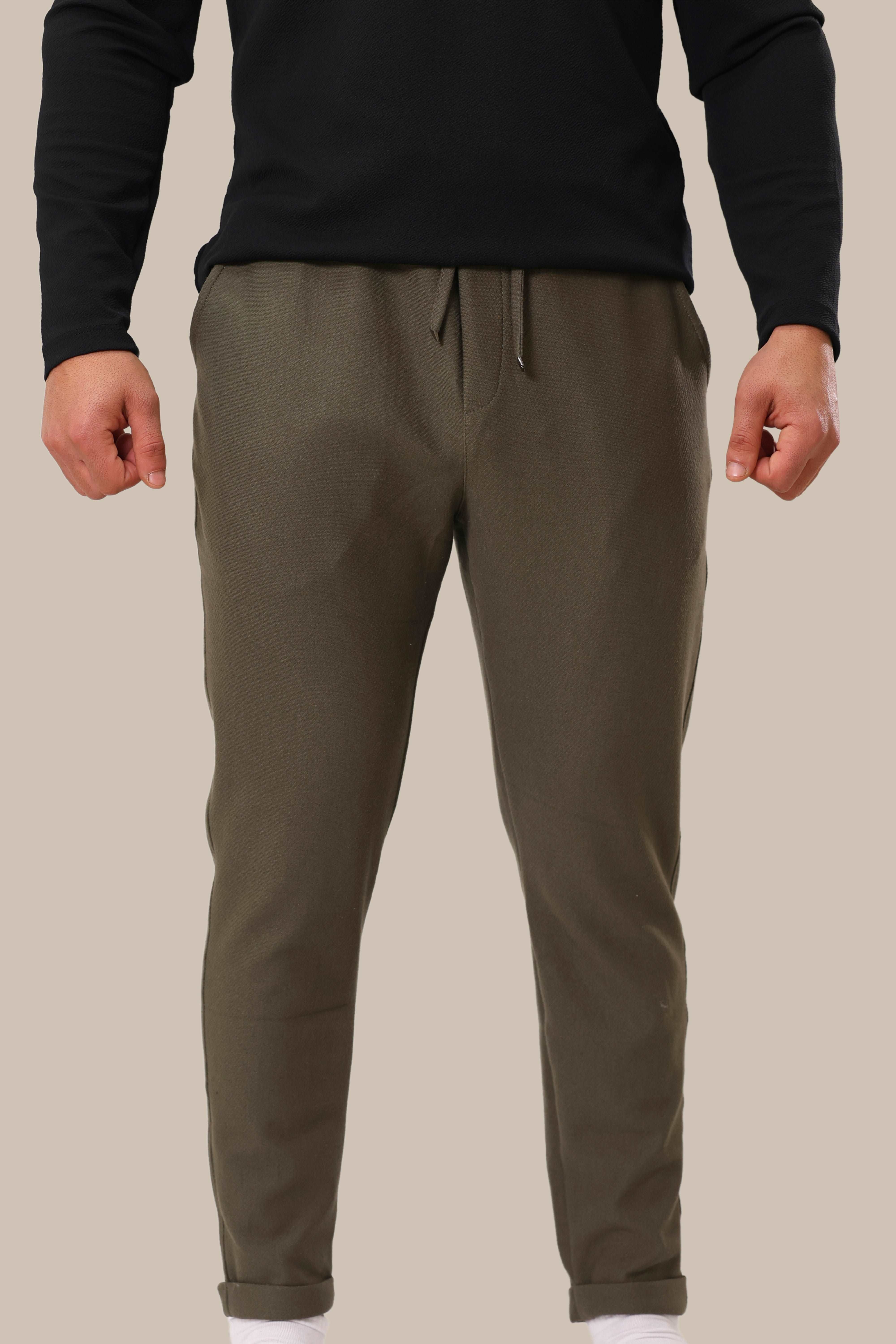 Men's Slim Fit Linen Sweatpants | Olive