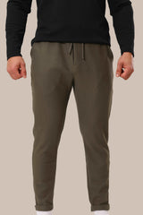 Men's Slim Fit Linen Sweatpants | Olive