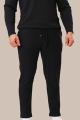 Men's Slim Fit Linen Sweatpants | Black
